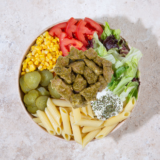 Pesto Soslu Et Makarna Bowl görseli