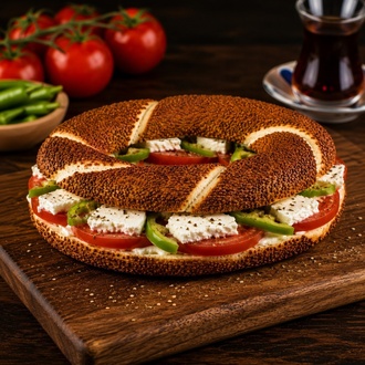 Beyaz Peynirli Simit Tost görseli