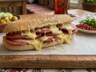 Sandviç Ekmek Arası Salamlı Kaşarlı Tost görseli