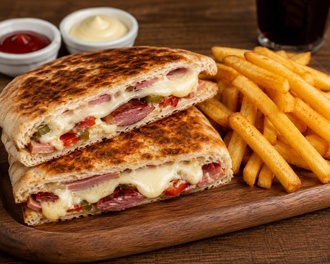 Dev Boy Karışık Bazlama Tost + Çıtır Patates görseli