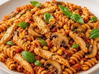 Glutensiz Tavuklu Mantarlı Rotini (530 Kcal) görseli