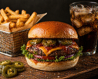 Mexican Burger+patates Kızartması görseli