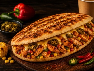 Meksika Tavuklu Bazlama Tost görseli
