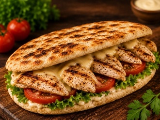 Izgara Tavuklu Bazlama Tost görseli