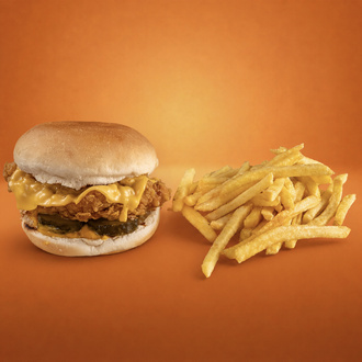 Cheddar Soslu Çıtır Tavuk Burger görseli