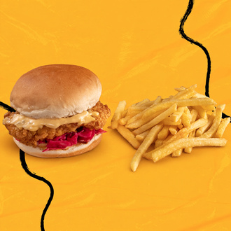 Mor Turşulu Çıtır Tavuk Burger görseli