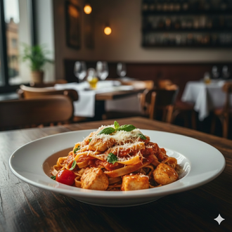 Tavuklu Domates Soslu Tagliatelle görseli