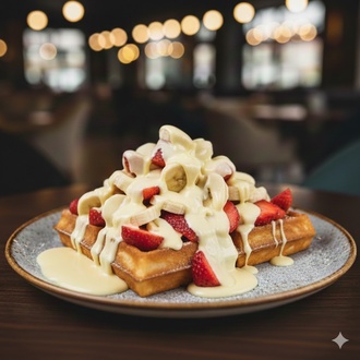 Paris Waffle (Çilek/muz/sütlü Çikolata Sosu) görseli
