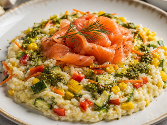 Risotto Al Pesto E Salmone (800 Kcal) görseli