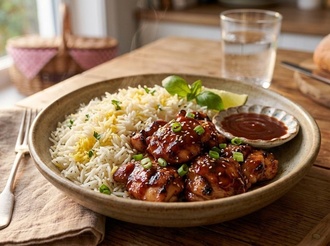 Bbq Soslu Tavuklu Basmati Pilav görseli