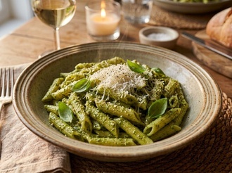 Pesto Soslu Penne görseli