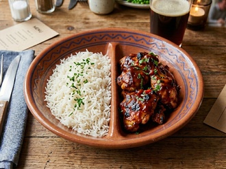 Barbekü Soslu Tavuk & Basmati Pilav görseli