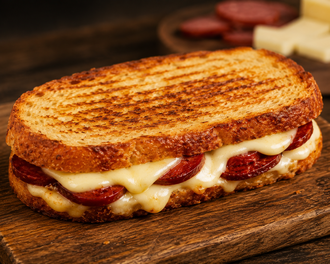Acılı Ayvalık Ekmeğine Karışık Tost görseli