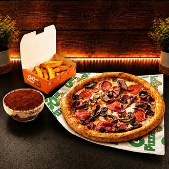 Orta Boy Pizza + Elma Dilim Patates + Tatlı görseli