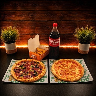 2 Küçük Boy Pizza + Elma Dilim Patates + Litrelik İçecek görseli