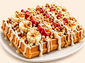 Beyaz Çikolatalı Waffle görseli