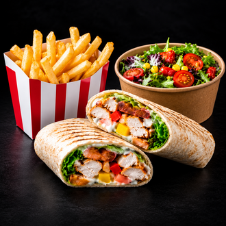 🍄 Truffle Parmesan Wrap + Patates Kızartması + Fresh Salata (Mini) görseli