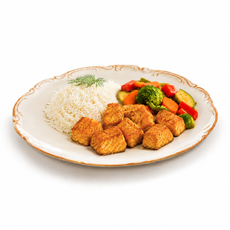 Fırınlanmış Norveç Somon Ve Basmati Pilavı görseli