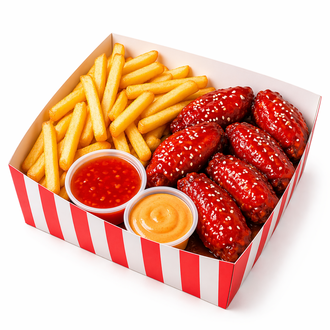 Buffalo Wings (6'Lı) + Patates Kızartması + Sweet Chili Sos + Baboon Sos görseli