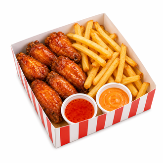 Natural Wings (6'Lı) + Patates Kızartması + Sweet Chili Sos + Baboon Sos görseli