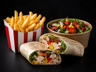 🌯 Truffle Parmesan Wrap + Patates Kızartması + Fresh Salata (Mini) görseli