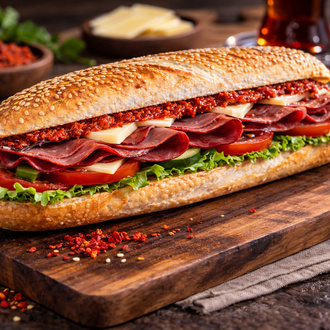 Pastırmalı Kaşarlı Sandviç görseli