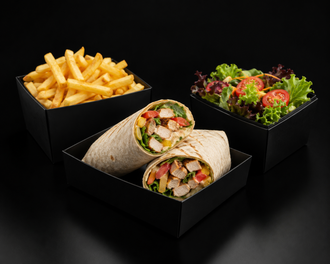 Pembe Sultan Wrap + Patates & Salata (Mini) görseli