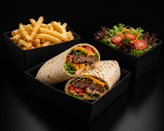 Beef Wrap + Patates & Salata (Mini) görseli