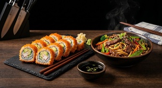 California Roll (8 Pcs) Dana Etli Noodle + 1 Kola görseli
