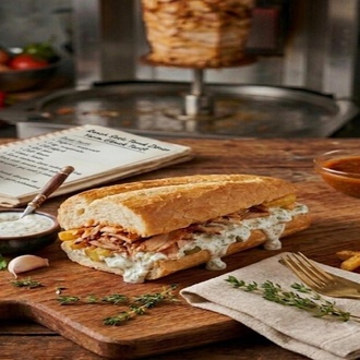 Ranch Soslu Ekmek Arası Tavuk Döner görseli