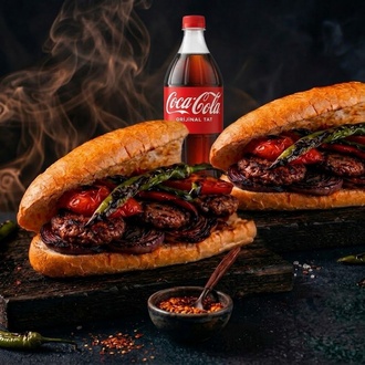 Çiftsen 2 Ekmek Arası Köfte + 1 Adet 1 Lt İçecek görseli