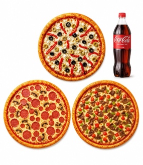 3'Lü Pizza (Büyük Boy) Menü görseli
