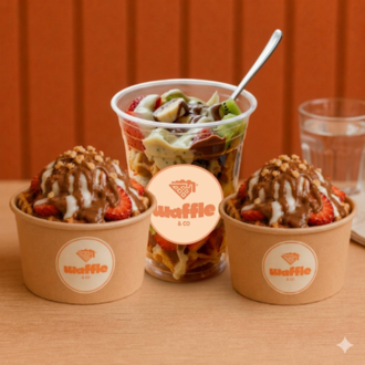 3’Lü Waffle Menü – 2X 550 Cc Kova + 16 Oz Bardak görseli
