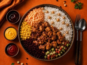 Bbq Soslu Tavuk Bowl Pilav görseli