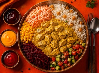 Köri Soslu Tavuklu Pilav Bowl görseli