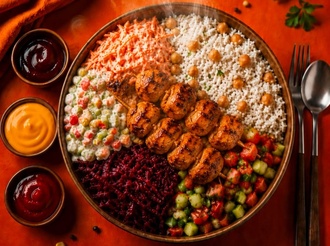 Izgara Tavuk Şiş Pilav Bowl görseli
