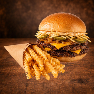 Cezayir Soslu Smash Burger & Patates Kızartması görseli
