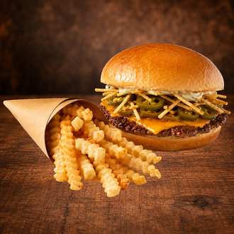Single Jalapeno Smash Burger & Patates Kızartması görseli