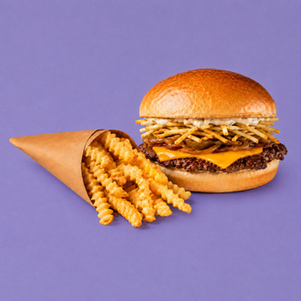 Single Trüflü Smash Burger & Patates Kızartması görseli