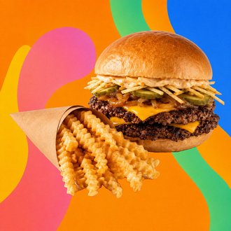 Cezayir Soslu Smash Burger & Patates Kızartması görseli