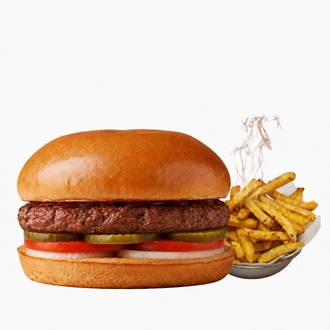 Street Burger+patates görseli