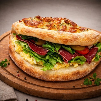 Pastırmalı Eski Kaşarlı Yumurtalı Pizzawich görseli