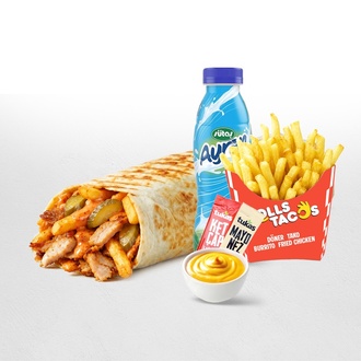 Large Chicken Döner Menü Roll (100 Gr) görseli