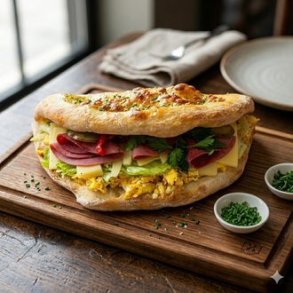 Jambonlu Eski Kaşarlı Yumurtalı Pizzawich görseli