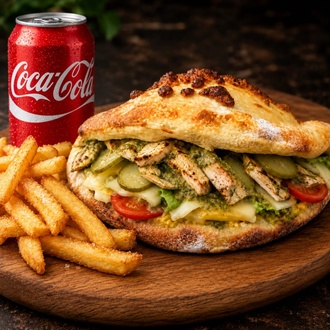 Tavuklu Pizzawich + Patates Kızartması + Coca Cola görseli