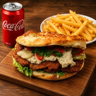 Şinitzelli Pizzawich + Patates + Cola = Favori Menü görseli