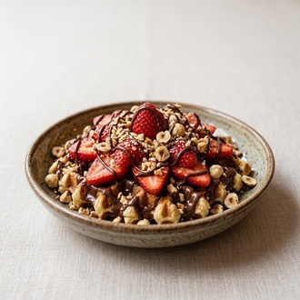 Kasede Çilekli Waffle görseli