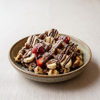Kasede Çift Çikolatalı Waffle görseli