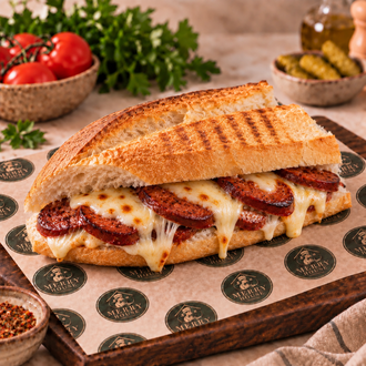 Yarım Ekmek Sucuklu Kaşarlı Tost görseli