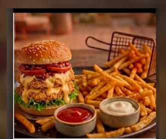 Çiftli Tavuk Burger Menü görseli
